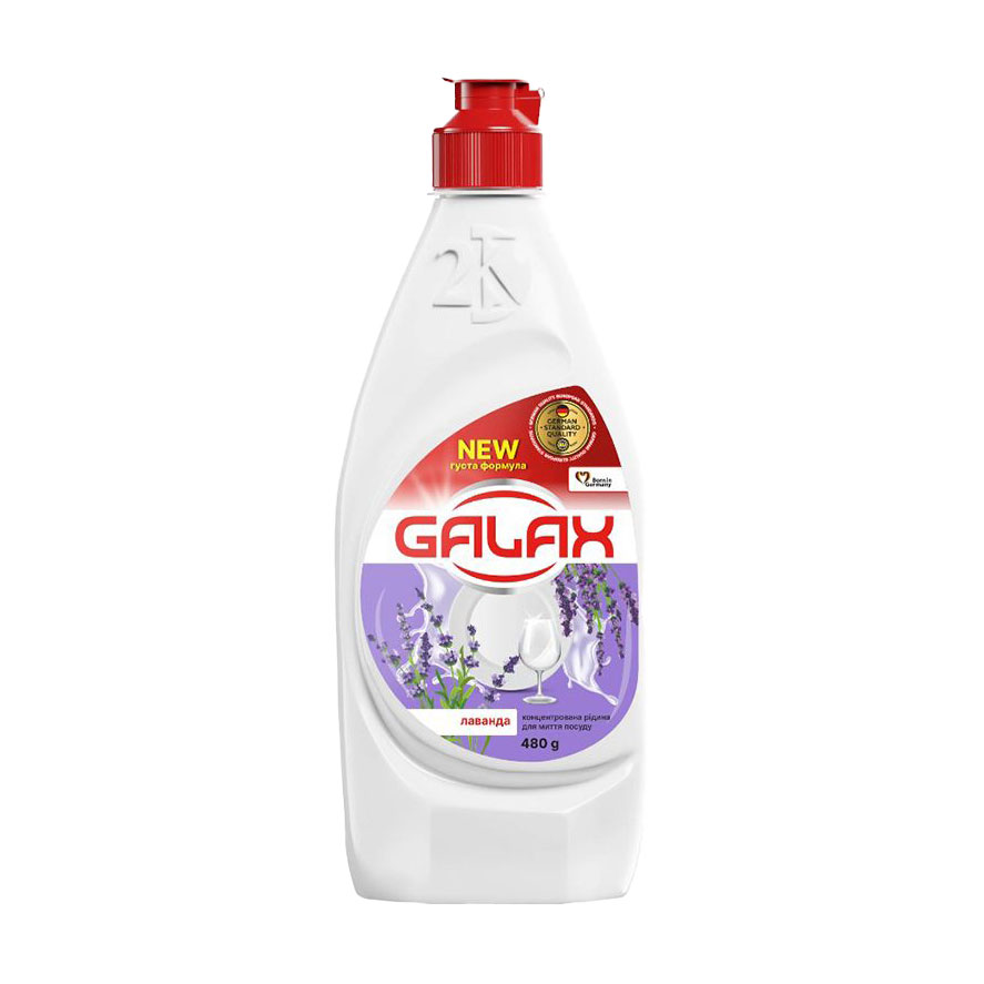 Концентрована рідина для миття посуду Galax Лаванда, 480 г