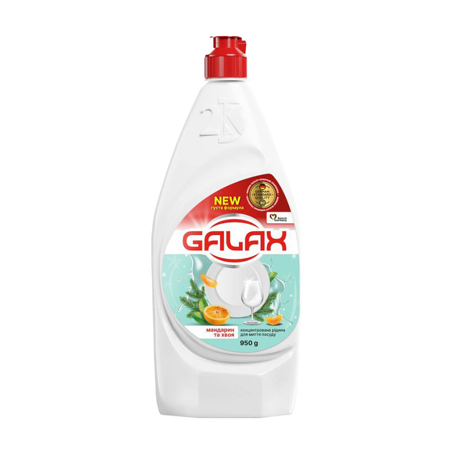 Концентрована рідина для миття посуду Galax Мандарин та хвоя, 950 г